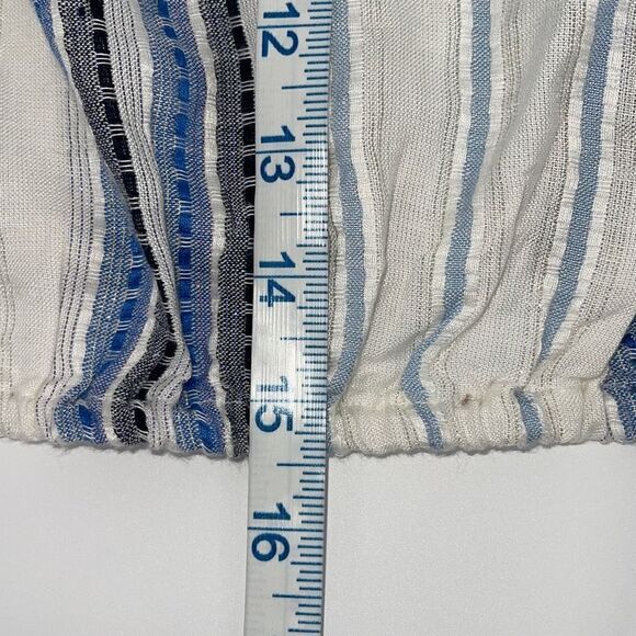 Cato Womens Crop Top Tank Cami Striped Tie Shoulder Blue White Size Large - Picture 7 of 8